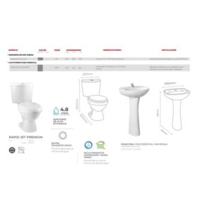 Sala de Baño Rapid Jet Premium Blanca C-30 (5 piezas)