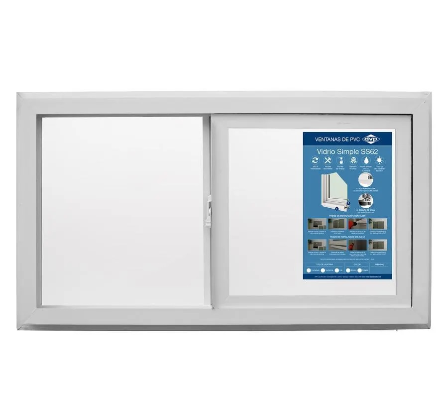 Ventana PVC Monocapa 91 x 50 cm 4 mm Blanca
