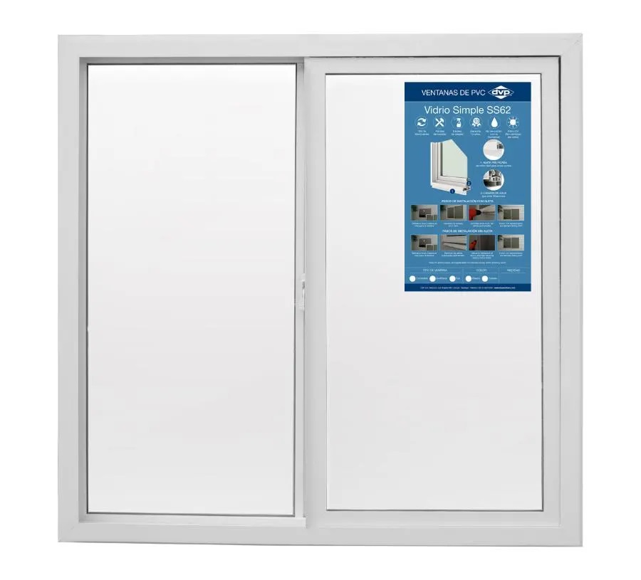 Ventana PVC Monocapa 121 x 100 cm 4 mm Blanca