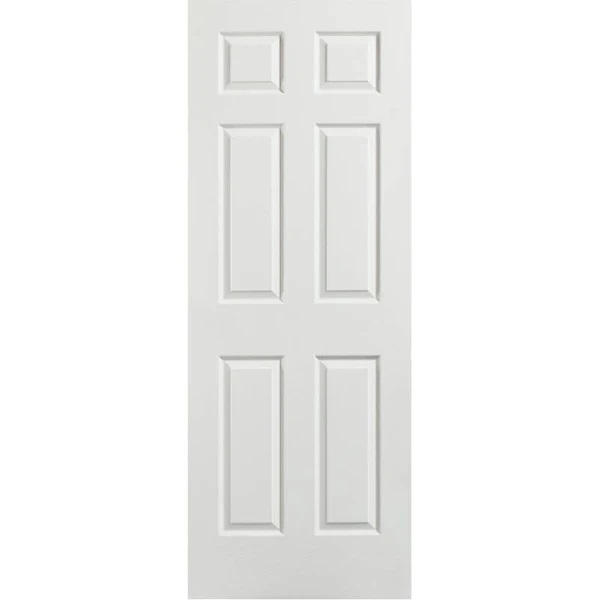 Puerta Acero Blanca Exterior 6 Paneles 85 cm x 2 m