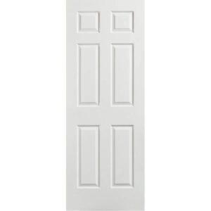 Puerta Acero Blanca Exterior 6 Paneles 80 cm x 2 m